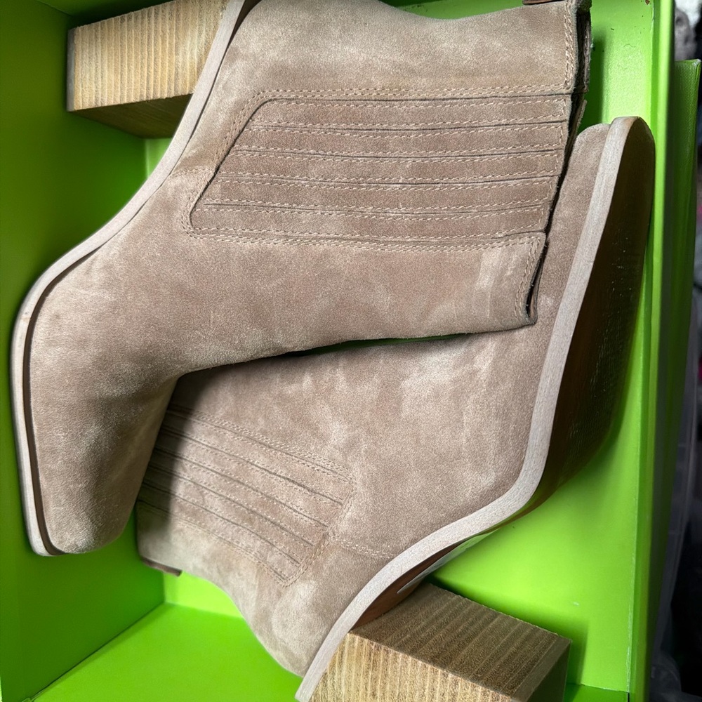 Sam Edelman Beige Suede Ankle Booties